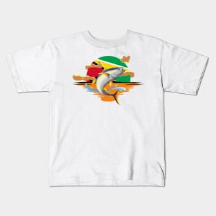 Guyana Sport Fishing Patriotic Outdoor Design Kids T-Shirt